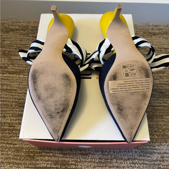CAbi Blue and Yellow Mules with Striped Bow Sz 7 - Picture 4 of 6